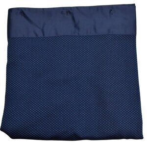 Vintage Textured Shower Curtain Panel With Satin Trim Navy Blue